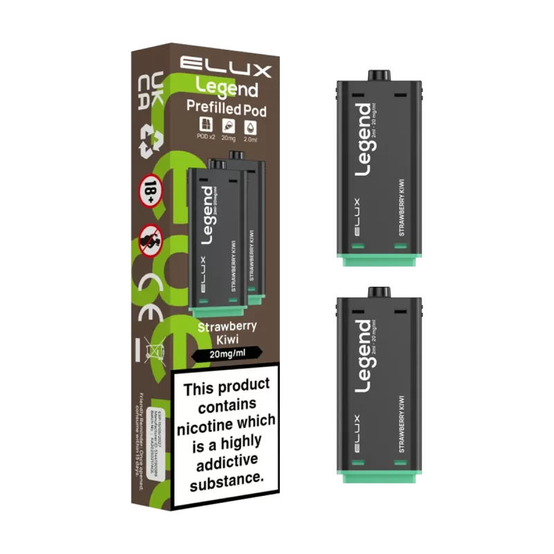 Strawberry Kiwi Elux Legend 1500 Pods - 20mg - Vape Product