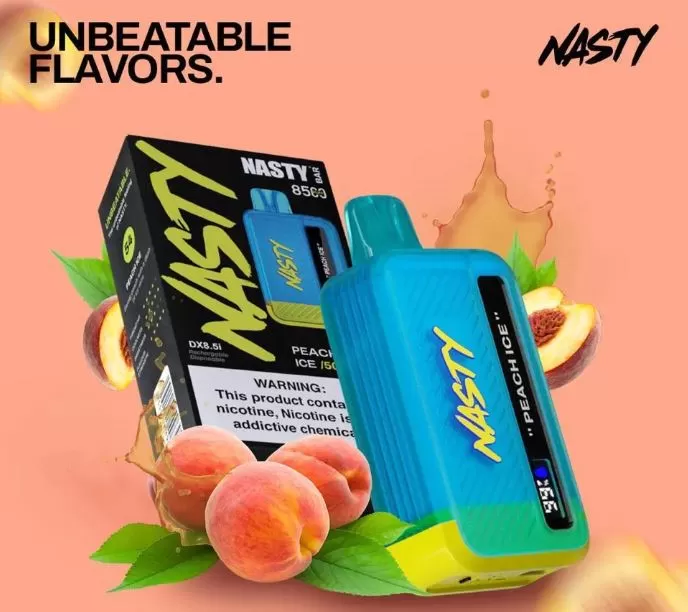 Nasty Bar Rechargeable Disposable Vape (8500 Puffs) - 50 mg / Mango Peach - Image 3