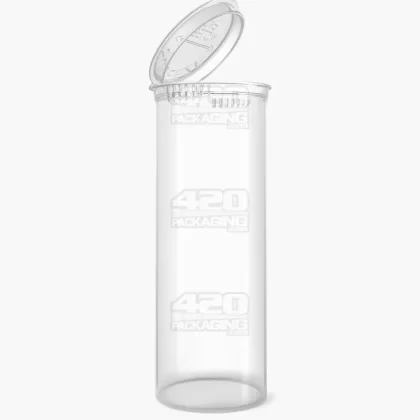 Child Resistant | Clear Pop Top Bottles | 60dr – 14g – 75 Count