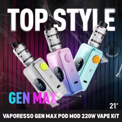 VAPORESSO Gen Max Pod Mod 220W Vape Kit in Dubai - Artic Silver, Dark Black