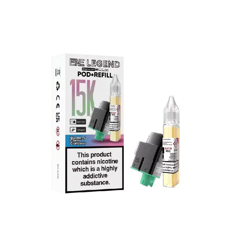 Elux ENE Legend 15k Prefilled Pod Blueberry Cherry Cranberry - Nicotine Strength#20mg (B4BD0B)