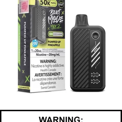 Pumped Up Pineapple Iced Flavour Beast Beast Mode Max 2 Disposable Vape