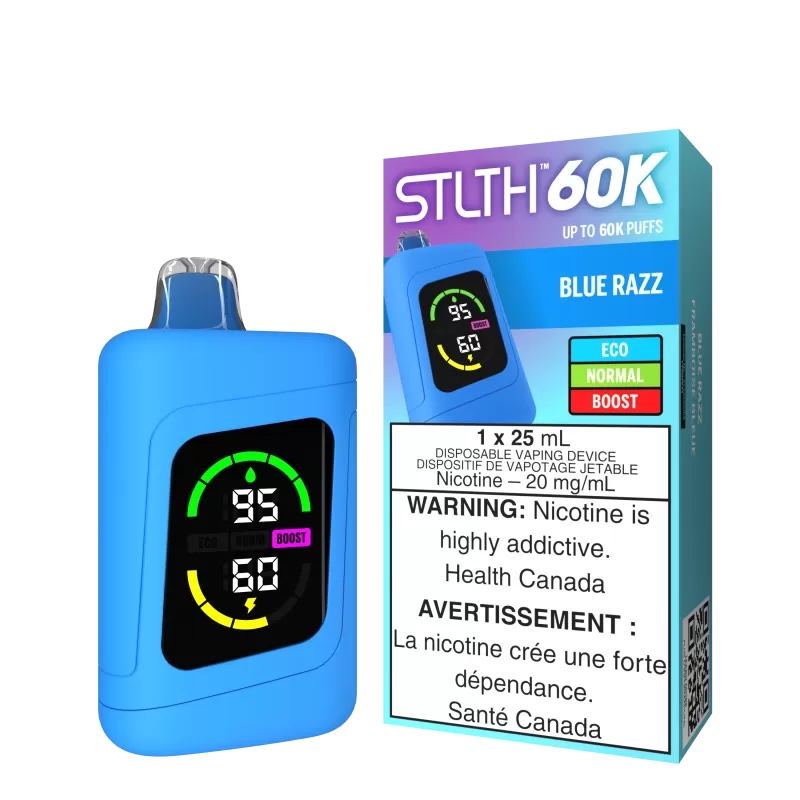 STLTH 60K - Blue Razz - 20 mg/mL (wholeseller) - Excise ON, 20 mg/mL (wholeseller) - Excise AB (95B345)