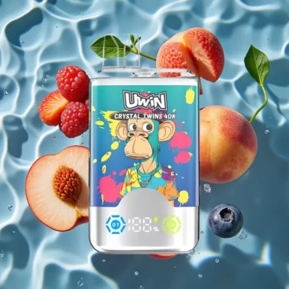 UWIN Crystal Twins 40000 Puffs Dual Flavor Disposable Vape – Blueberry On Ice & Summer Peach Ice, 32ml, 850mAh, Type-C - Bangvapeaustralia