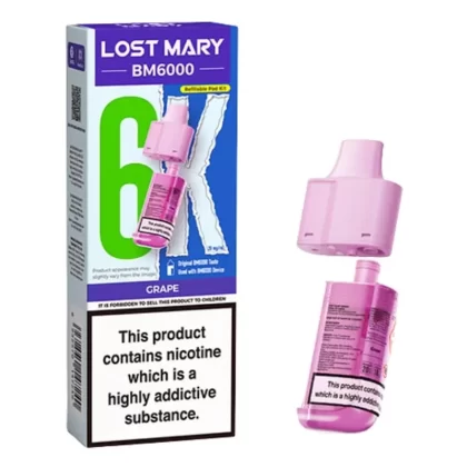 Grape BM6000 Prefilled Pods by Lost Mary (2ml + 10ml) - Vapekit Co