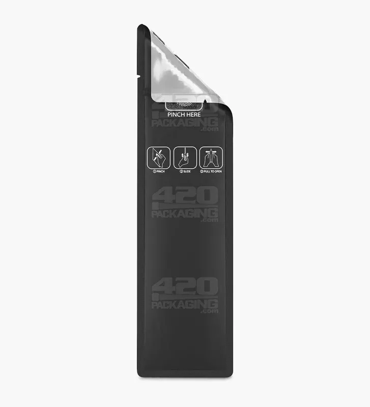 Child Resistant & Tamper Evident | Pinch N Slide 3.0 Matte Black Vista Mylar Bags | 2.4in x 7.9in – 2.5g – 250 Count