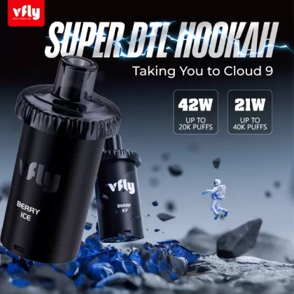 VFLY Super DTL Hookah 40K Disposable E-Hookah POD - 40000 Puffs (2 Count) - Lemon Mint