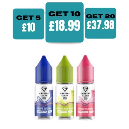 Crystal Clear 10ml Nic Salt - 20MG / Blue Slush