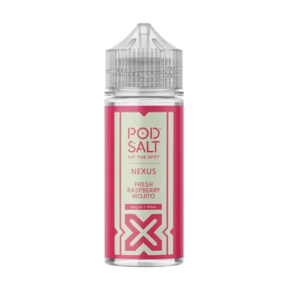 Pod Salt Fresh Raspberry Mojito 100ml Vape Juice By Nexus - O Nic Shots, 1 x 18mg Nic Shot