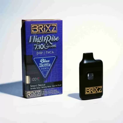 Brixz High Rise D9P + THCA Disposables 7.1g - strain#Blue Zkittlz>Super Silver Haze>Zookiez