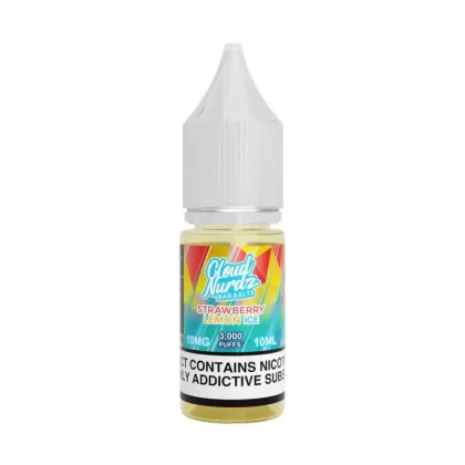 Cloud Nurdz Iced Strawberry Lemon Nic Salt Vape Juice - 10 Pack - Strength 10mg