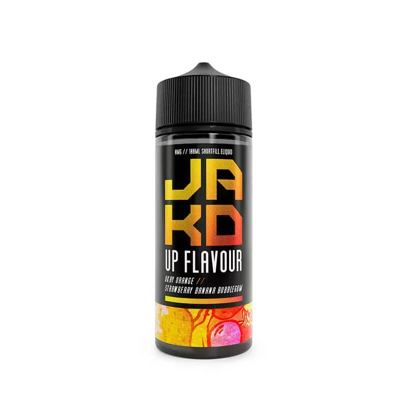 JAK’D Okay Orange! Strawberry Banana & Bubblegum 100ml Shortfill E-Liquid