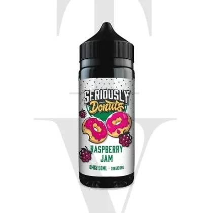 SERIOUSLY DONUTS RASPBERRY JAM 100ML SHORTFILL E-LIQUID