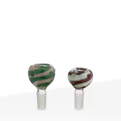 Bowl | Candy Cane Swirl Frit Bowl | 14mm – Assorted Colors 5 Count
