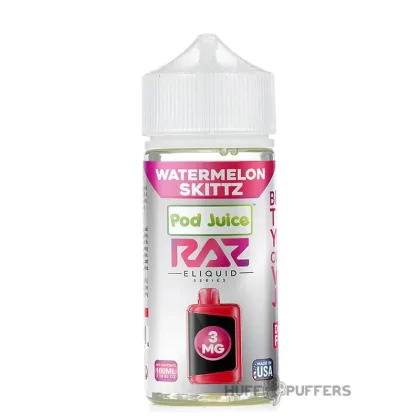 Pod Juice X Raz – Watermelon Skittz 100mL - Nicotine Strength#0mg>3mg>6mg