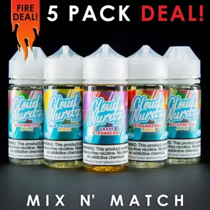 Cloud Nurdz Iced Eliquid – Mix and Match (5 Pack) 500ml