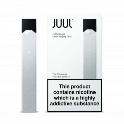 Juul – Rechargeable Pod Device with USB Charger (Silver) - Vapesmokezone