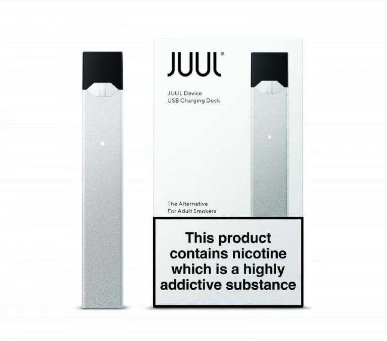 Juul – Rechargeable Pod Device with USB Charger (Silver) - Vapesmokezone