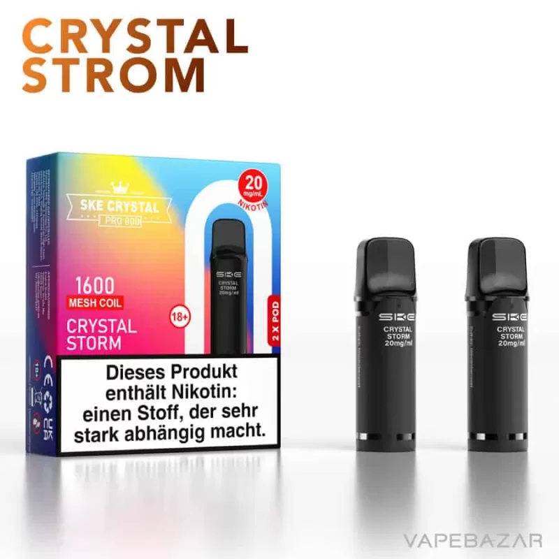 SKE Crystal 800 Pro Pods – Crystal Storm (2er Pack) - SKE Crystal / Propylenglykol / Aromastoffe / Nikotin / Glycerin / ca. 1600 insgesamt - Image 2