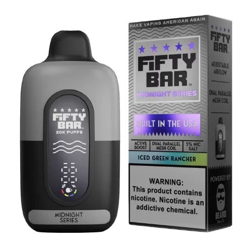 Iced Green Rancher Disposable Vape (20000 Puffs) by Fifty Bar 20K
