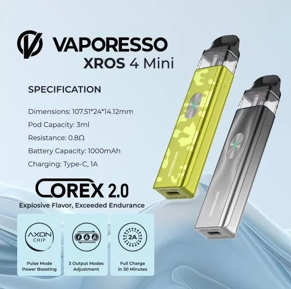 VAPORESSO XROS 4 MINI 1000mAh POD SYSTEM - Camo Silver - Image 2