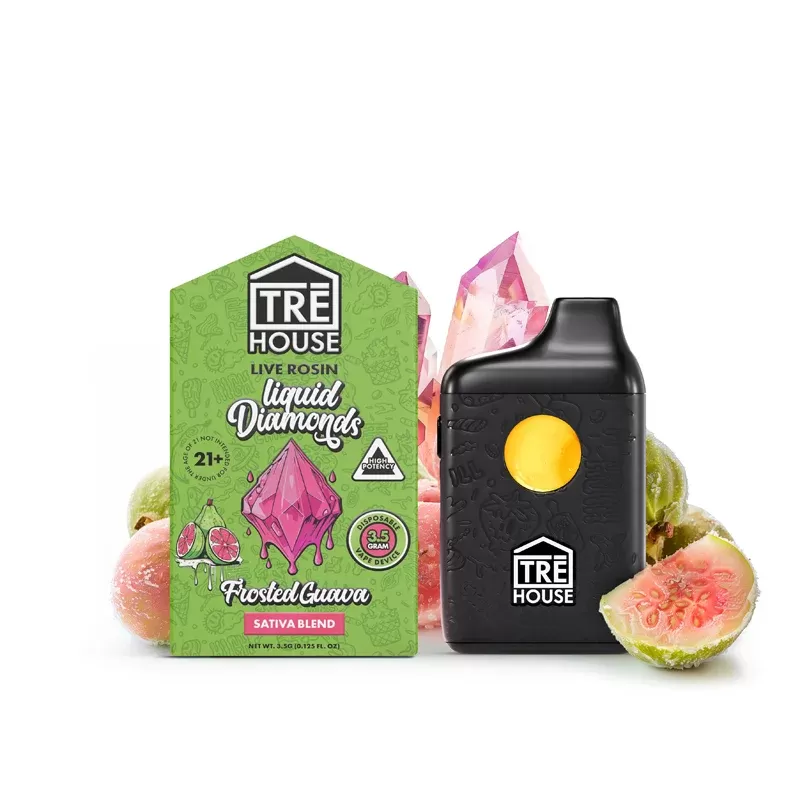 Frosted Guava – Live Rosin Liquid Diamonds Sativa THC Vape Pen – 3.5g - Vape Store