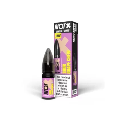 Sour Grape Chew Nic Salt e-Liquid by Riot X - STRENGTH#5mg>10mg>20mg