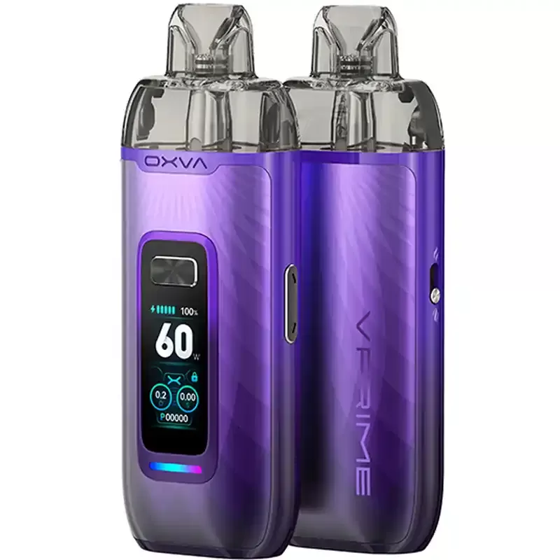 Oxva VPRIME Pod Kit 60 Watts (2600 mAh) - Auroral Purple, Black (Leather) - Image 3