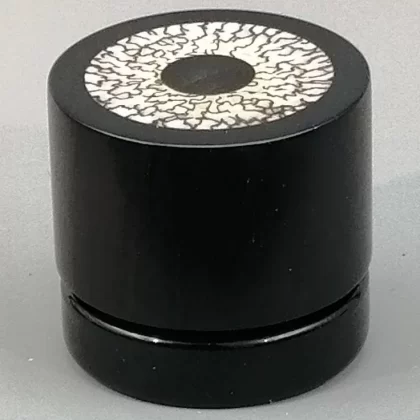 5ml Black Glass Container with African Blackwood/Betel Nut Top by PhattPiggie
