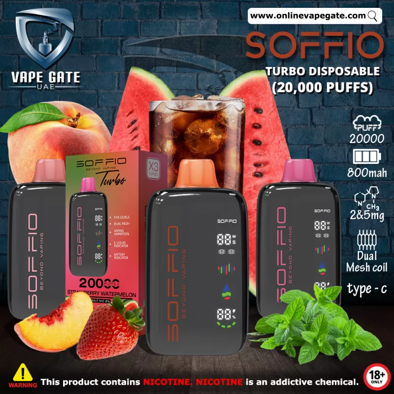 Soffio Turbo Disposable Vape (20,000 Puffs) - Mixberry / 20 mg - Image 2