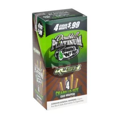 Double Platinum 4×99 Kush Blunt Wraps 15 Pouches of 4 - Vape Store