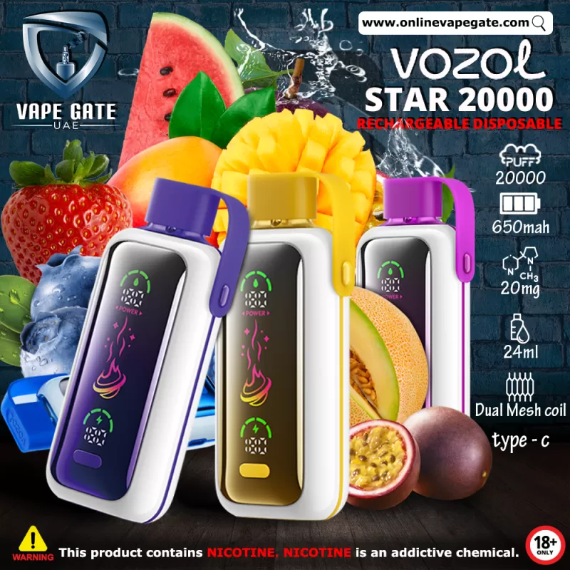 Vozol Star Rechargeable Disposable Vape (20,000 Puffs) - Love 777 / 20 mg