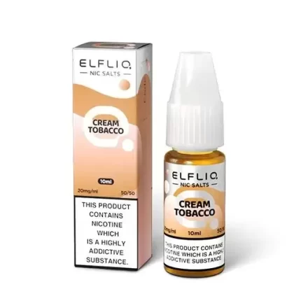 CREAM TOBACCO NICOTINE SALT E-LIQUID BY ELFLIQ – ELFBAR