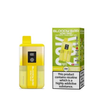 Bloody Bar Ultra Twist 20K Prefilled Vape Kit - Pineapple Ice / Strawberry Raspberry Cherry Ice