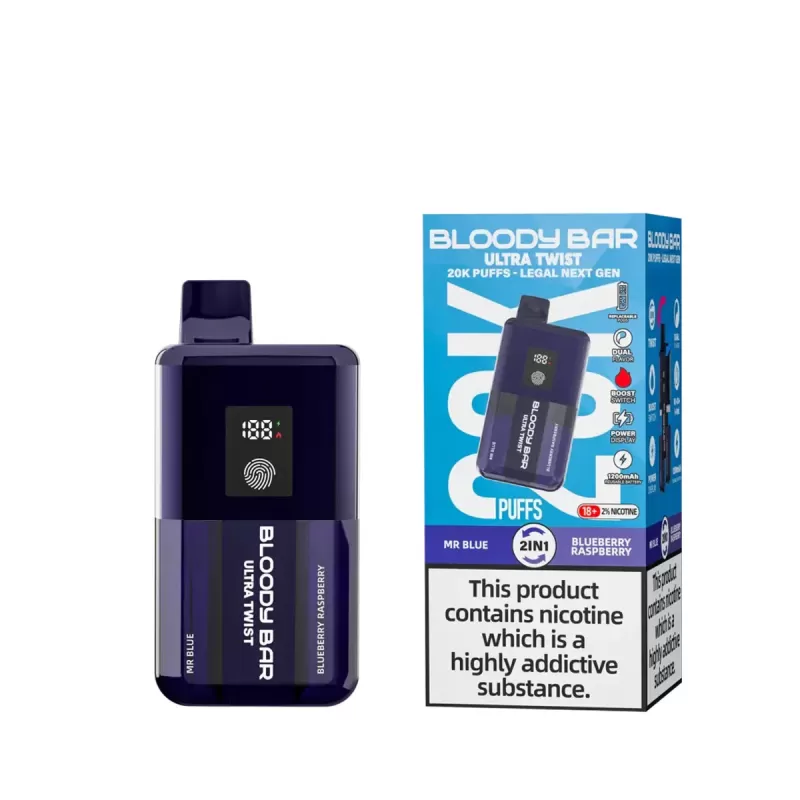 Bloody Bar Ultra Twist 20K Prefilled Vape Kit - Pineapple Ice / Strawberry Raspberry Cherry Ice - Image 2