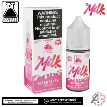 The Milk Strawberry Salt Nicotine By Monster Vape Labs 30mL