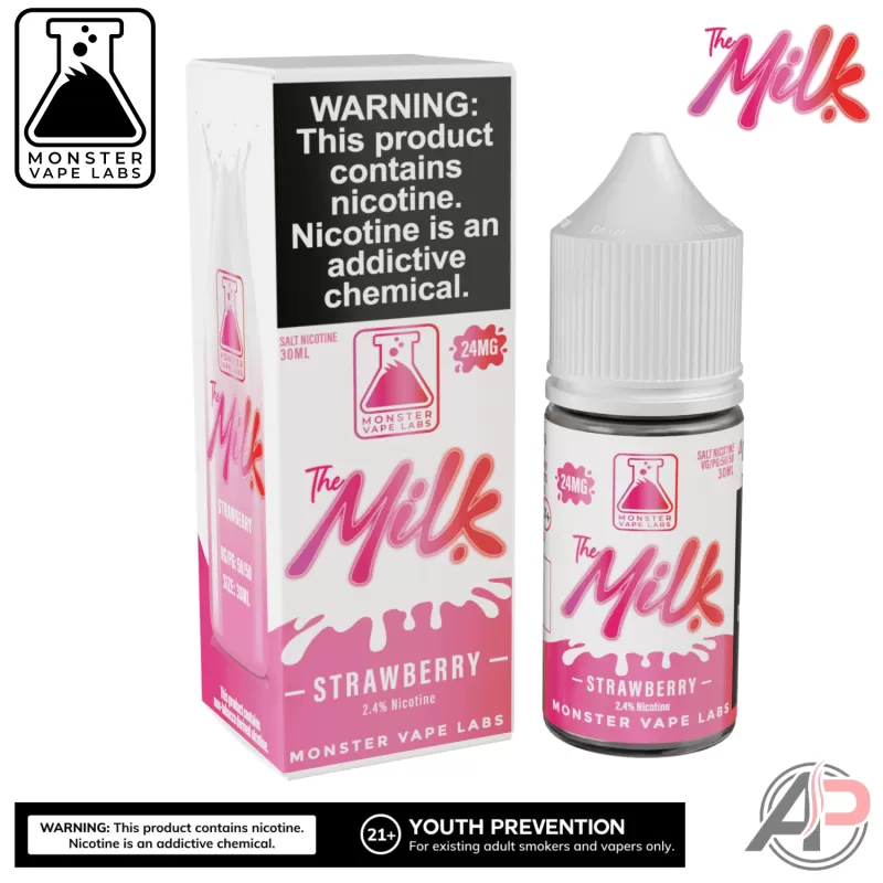 The Milk Strawberry Salt Nicotine By Monster Vape Labs 30mL