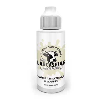 Vanilla Milkshake Wafers By The Lancashire Creamery 100ml Shortfill - Vape Store