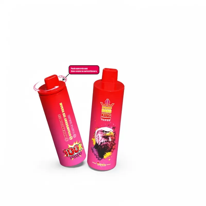 Bang King Triple 100K Puffs Vape: Triple Flavor - Random Mix, Watermelon & Red Bull & Strawberry Kiwi; 3-nicotine, 2-nicotine (0DDD2C)