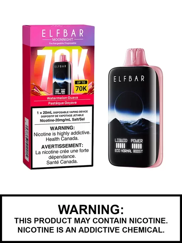 Watermelon Guava Elf Bar MoonNight 70K Disposable Vape