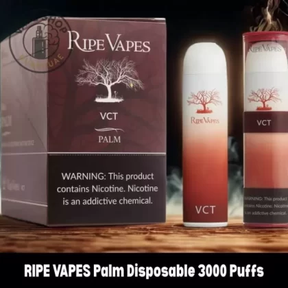 RIPE VAPES Palm Disposable 3000 Puffs 20MG Rechargeable Vape - VCT; BOX OF 10 PCS (1F4A60)