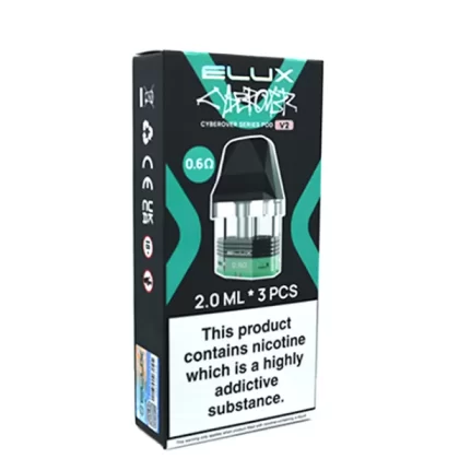 Elux Cyberover P1 V2 Replacement Pods 2ml - 0.6Ohms, 0.8Ohms; Vape Product (F04795)