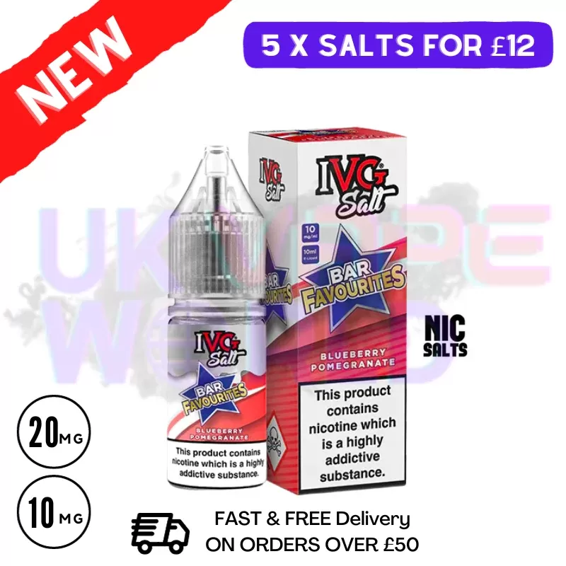 Blueberry Pomegranate IVG “Bar Favourites” Salt 10ml Nic Eliquid