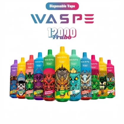 WASPE 12000 Puffs Disposable Vape 12K Type-C - Random Flavors(fast Delivery), Watermelon Ice; 2-nicotine, 5-nicotine (B95E8A)