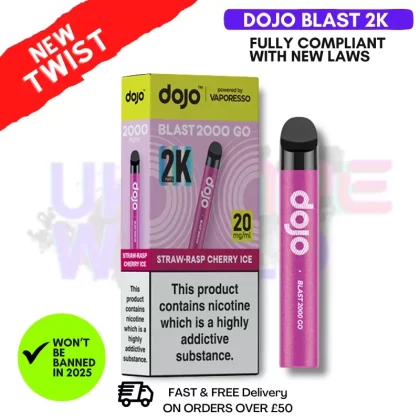 Straw Rasp Cherry Ice Dojo Blast 2000 2K Puff Kit