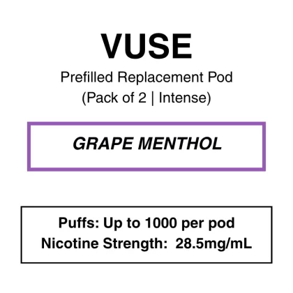 Vuse eLiquids – Grape Menthol – Prefilled Replacement Pods – Pack of 2