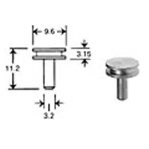 Special Small Pin Stub, aluminum, grooved edge
