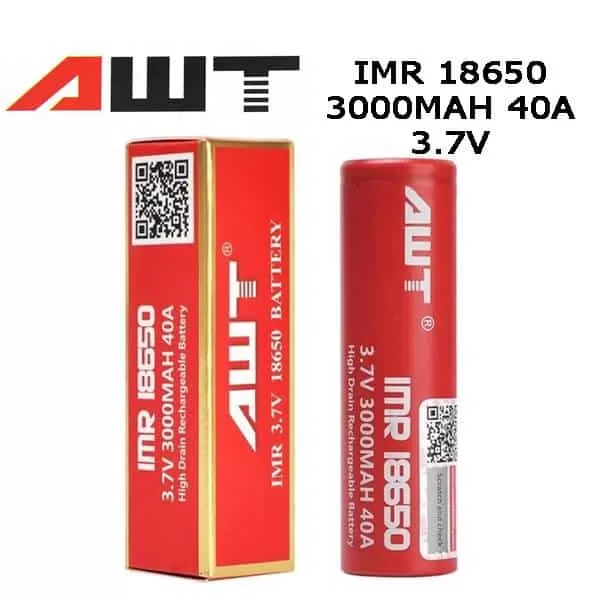 AWT 18650 Battery 3000mAh 40A – Li-MN Battery High Drain - Vapestorm Co