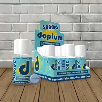 Dopium 7-Hydroxymitragynine Chewable Extract Tablets 250mg | 5ct - quantity#Dopium 7OH Tablets 250mg Blue Razz 5ct Single Blister Pack>Dopium 7OH Tablets 250mg Blue Razz BULK CASE DEAL 10 x