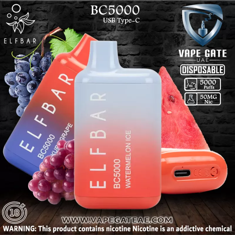 ELF Bar BC5000 Puffs Disposable Pod Device - Grape Energy / 20 mg - Image 3